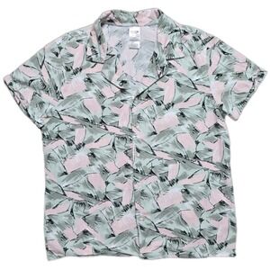 Netflix Stranger Things Jim Hopper Button-Front Hawaiian Shirt Size MEDIUM